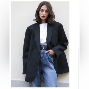 FRANKIE OVERSIZED BOYFRIEND BLAZER - BLACK